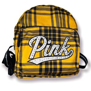 Victoria’s Secret Yellow Plaid PINK Bling Mini Backpack clueless purse